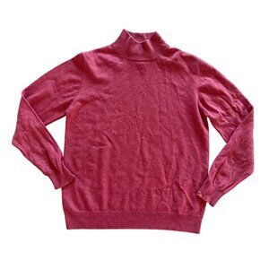 SUTTON STUDIO Womens 100% Cashmere Red Mock Turtleneck Sweater Size M